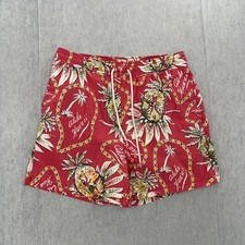 VINTAGE Polo Ralph Lauren Shorts Mens Medium Red Floral Aloha Hawaii Swim Trunks