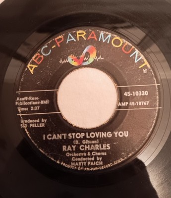 RAY CHARLES I CANT STOP LOVING YOU 1962 Vinyl 45-10330 Don Gibson Shelby NC RARE