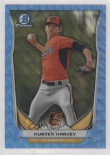 2014 Bowman Draft Top Prospects Chrome Blue Wave Refractor Hunter Harvey 0c4