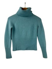 Ann Taylor Sweater GIRLS S 100 Cashmere Soft Preppy Quiet Luxury Sea Green