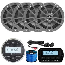 JBL PRV175 Receiver, Wired Remote, 4x 6.5" 180W Speakers, Wire, USB/AUX Mount