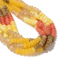 10-Multi-color Dyed Jade Smooth Rondelle Beads Size 5x8mm 15.3'' Strand