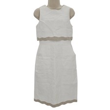 J. Crew Womans size 2 Going Places Knee Length  Linen Tank Dress Ivory G4446