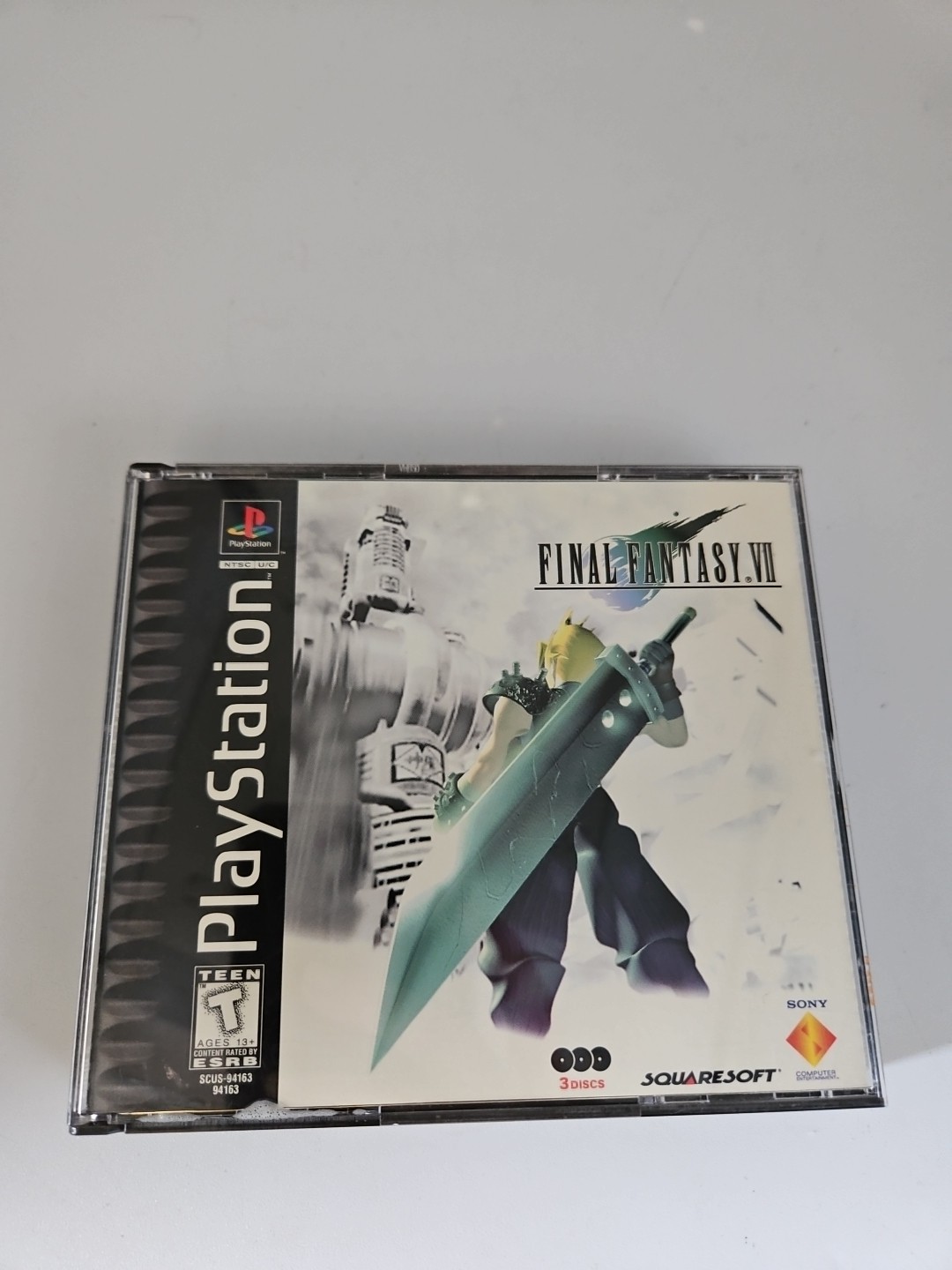 Final Fantasy VII Black Label (PlayStation 1 PS1) Complete - Misprint Label 