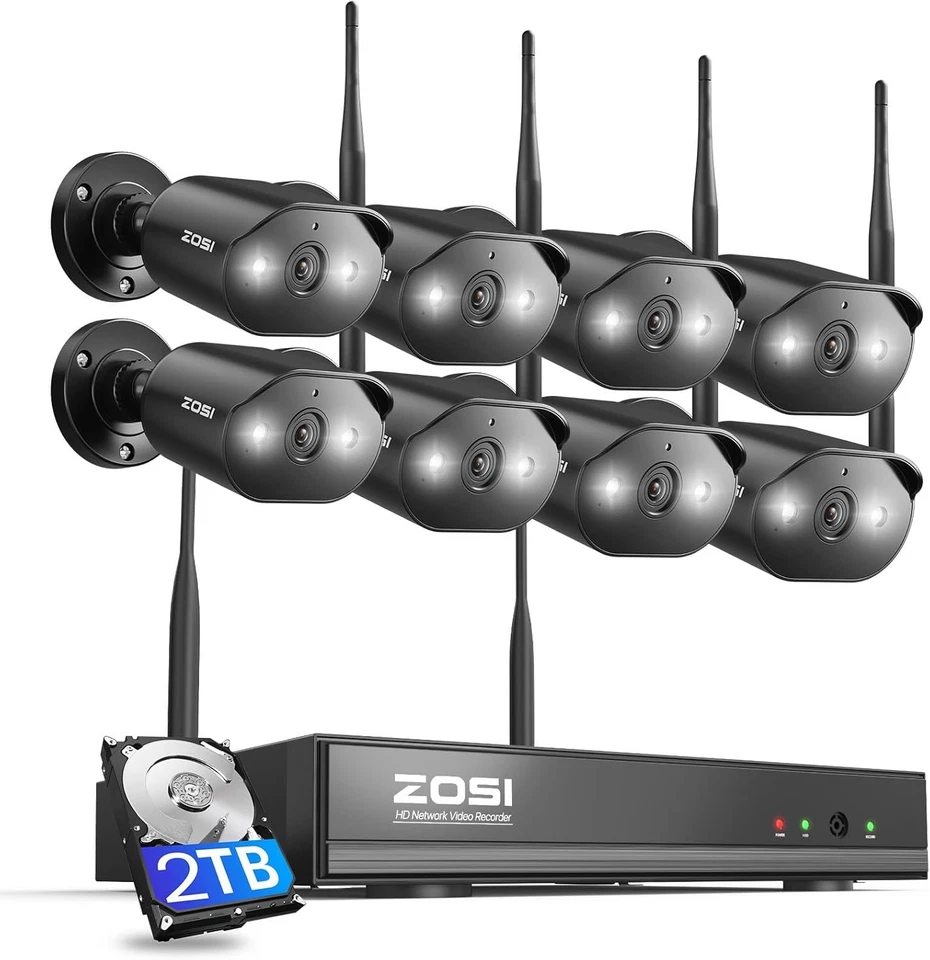 Sistema de cámara de seguridad WiFi ZOSI 8CH NVR 3MP WiFi exterior IP audio de 2 vías Foto 3 de 4