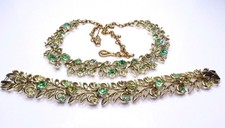 Vintage Coro Rhinestone Necklace Bracelet SET