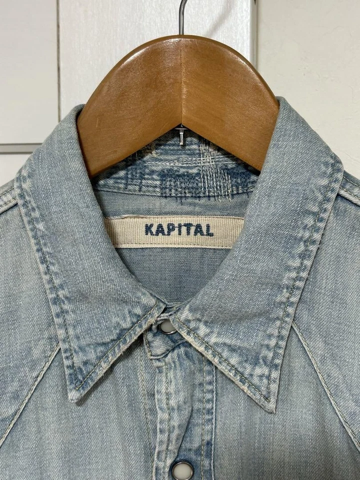 CAMISA VAQUERA KAPITAL USADA, DENIM TALLA BUENA Foto 2 de 4