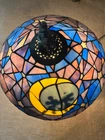 Rare Disney Store Vintage Mickey Minnie Kiss Tiffany Table lamp Stained glass