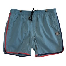 NWT Volcom Mens Lido Liberator XXL Blue Elastic Waist Board Shorts Swim Trunks