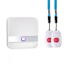 Wireless caregiver pager 1 chime and 2 call button Wearable SOS Patients Elderly