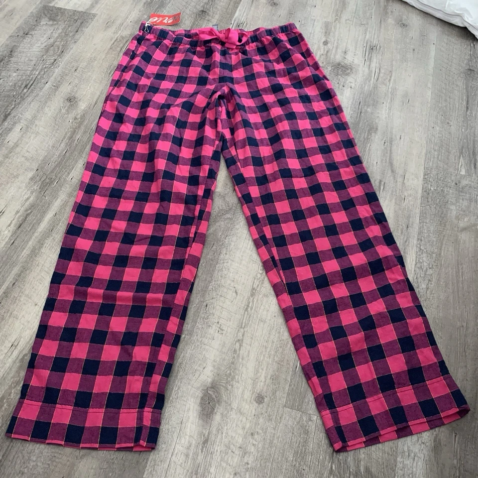 Pantalones de salón AERIE para mujer grandes a cuadros rosas con oro relajado elástico sin bolsillos NUEVO Foto 3 de 4