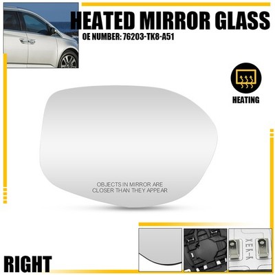 Heated Mirror Glass Passenger With Backing Side for 2014-2017 Honda Odyssey EAW
