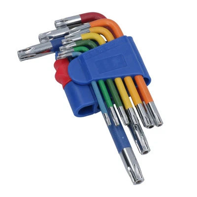 9 clés Torx courtes Star Torx inviolables multicolores avec support T10 - T50 - Photo 1/4