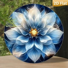 1pc 2D Vintage European and American Style Aluminum Round Wall Art- Penglai Flor