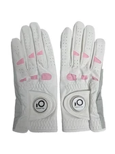 Golf Glove Women Right Hand Leather with Ball Marker Full Finger Large. Finger