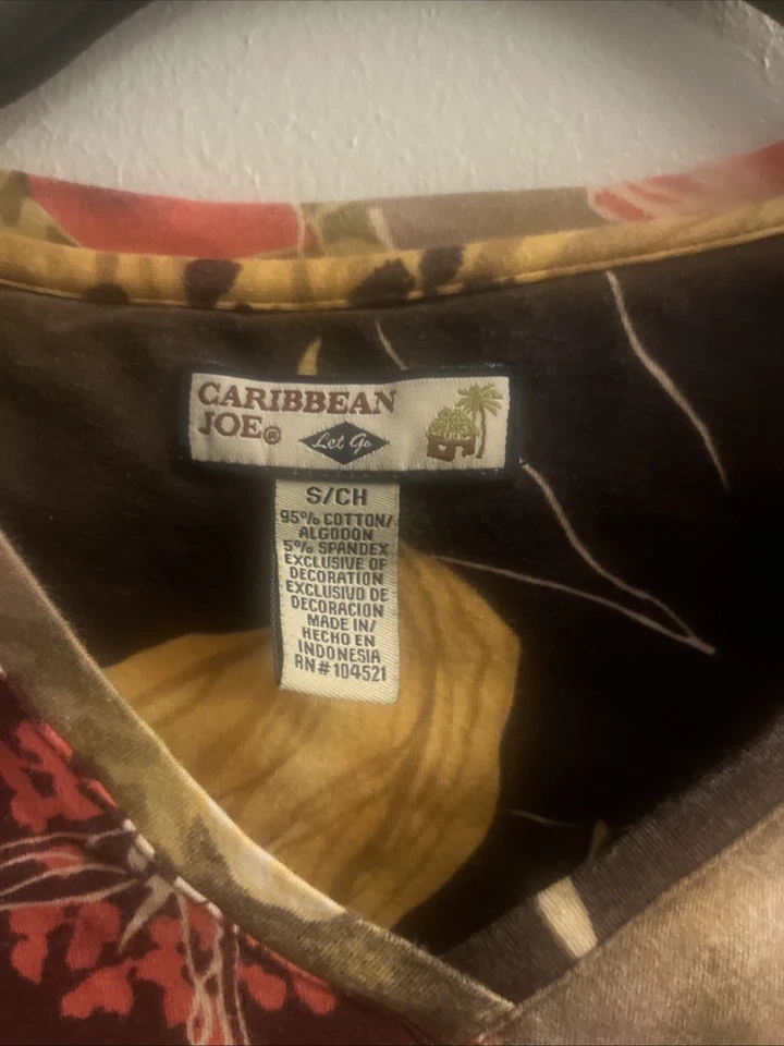 Camisa Caribbean Joe Mujer Xs Tropical Floral Manga Larga Pullover! Bonito Foto 3 de 3