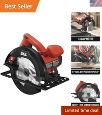 Professional Quality 13-Amp Circular Saw with 51-Degree Bevel and Dust Control