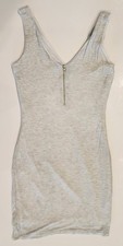Light Heather Gray Naked Zebra Bodycon Short Casual Dress Women's Small