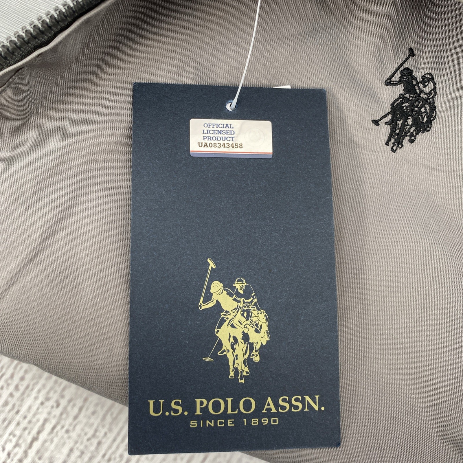 US Polo Assn Jacket Mens XXL Castle Rock Gray Windbreaker Coat Rain Resistent thumbnail 9