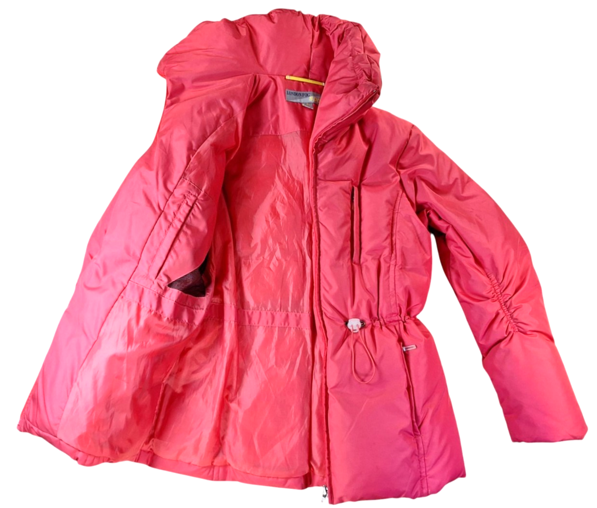 スキー London Fog Down jacket London Fog Sport Down Puffer Snow Jacket Salmon Womens LARGE Zip