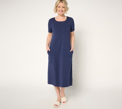 knee length dresses for ladies Tobie Short Sleeve Denim Midi Dress – Madida Clothing