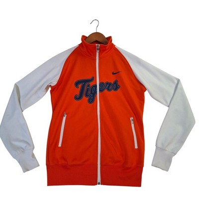 Detroit Tigers Jacket Women's M Orange White MLB Baseball Nike Full Zip Track