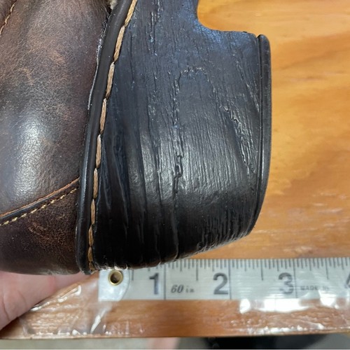 B.O.C slip on clog brown leather knit trim 7.5 casual comfort shoe academia - Picture 8 of 10