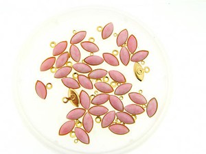 Authentic Vintage Gold Plated Light PInk Lucite East West Bezel Set Rivet Charm Drops Lot