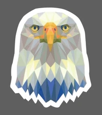 Bald Eagle Sticker Geometric Waterproof USA American Animal Gift NEW