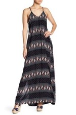 Raindrops by Papillon Printed V-Neck Maxi Dress, Sleeveless, Medium, $149, NWT