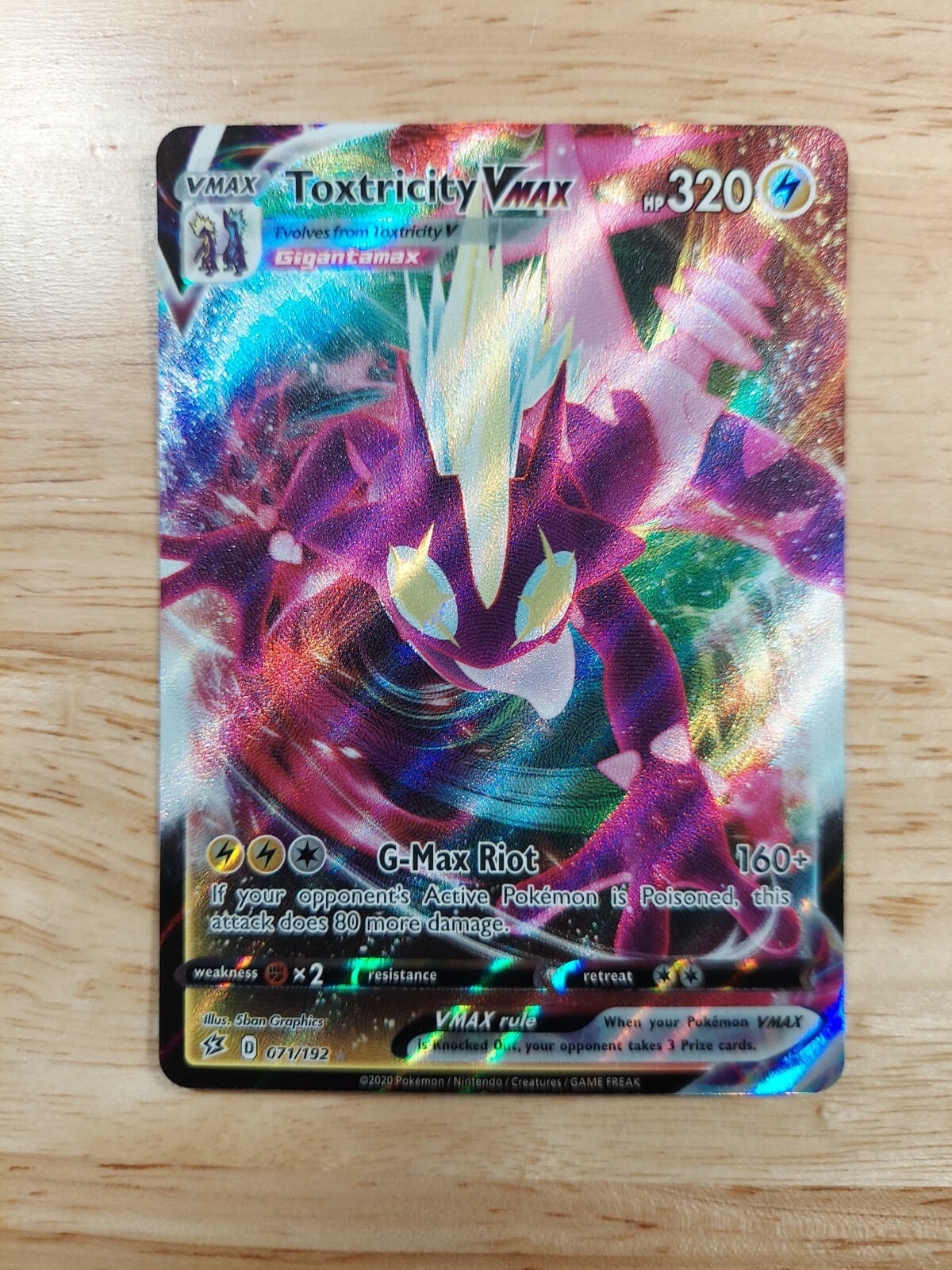 Toxtricity Vmax 071/192 Rebel Clash NM Full Art Ultra Rare Pokemon Card