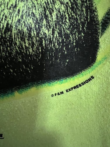 Vintage Wildlife Bear Cub Neon Yellow Great Smoky mountains T-Shirt Large F&M - Picture 3 of 14