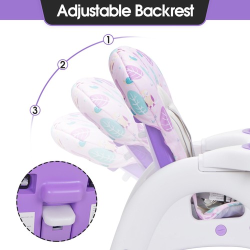 Sillas altas para bebé 3 en 1 asiento elevador para alimentación infantil pequeño con bandeja ajustable - Imagen 4 de 12