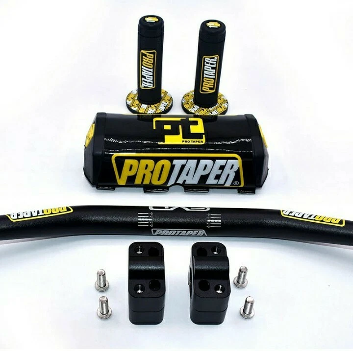 MANUBRIO 28mm KIT COMPLETO PROTAPER MANOPOLE PARACOLPI NERO REESER STERZO MOTO - Image 4 of 4