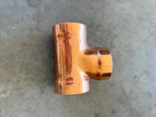 2" x 2" x 2" Copper Sweat Tee Copper Fitting 2x2x2