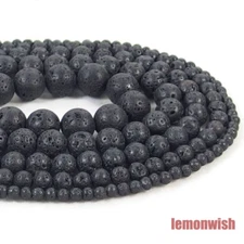 Natural Volcanic Lava Gemstone Round Spacer Beads 15.5'' 4mm 6mm 8mm 10mm 12mm