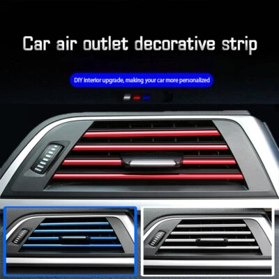 GEARZAAR 10Pcs Car Air Conditioner Vent Outlet Decorative U Shape Moulding Trim Strips UK