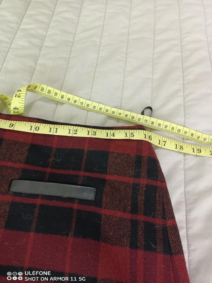 M&S WOMENS RED/BLACK TARTAN LINED MINI SKIRT SIZE 12 BNWOT CONDITION