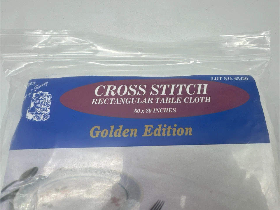 Fairway Needlecraft FLORAL VINE Tablecloth Stamped Embroidery 65420 60X80 - Image 2 of 4