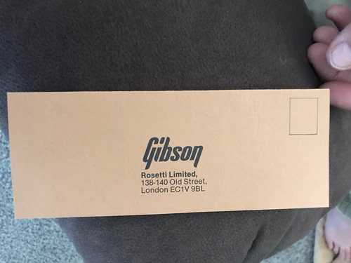 Gibson Vintage Les Paul Reissue Warranty Card