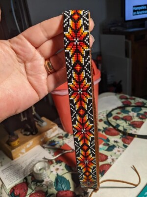 Western Seed Beaded Hat Band Fit Cowboy Hatband South West  display picture 3