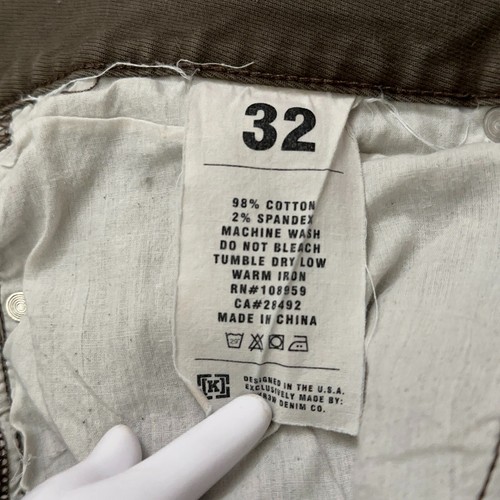 KR3W Krew Denim Pants Mens 32 Kslim Twill Slim Straight Button Fly Tan Brown - Picture 8 of 8