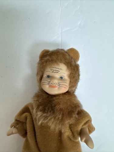 Vintage 4” Porcelain Doll Lion - Picture 2 of 3