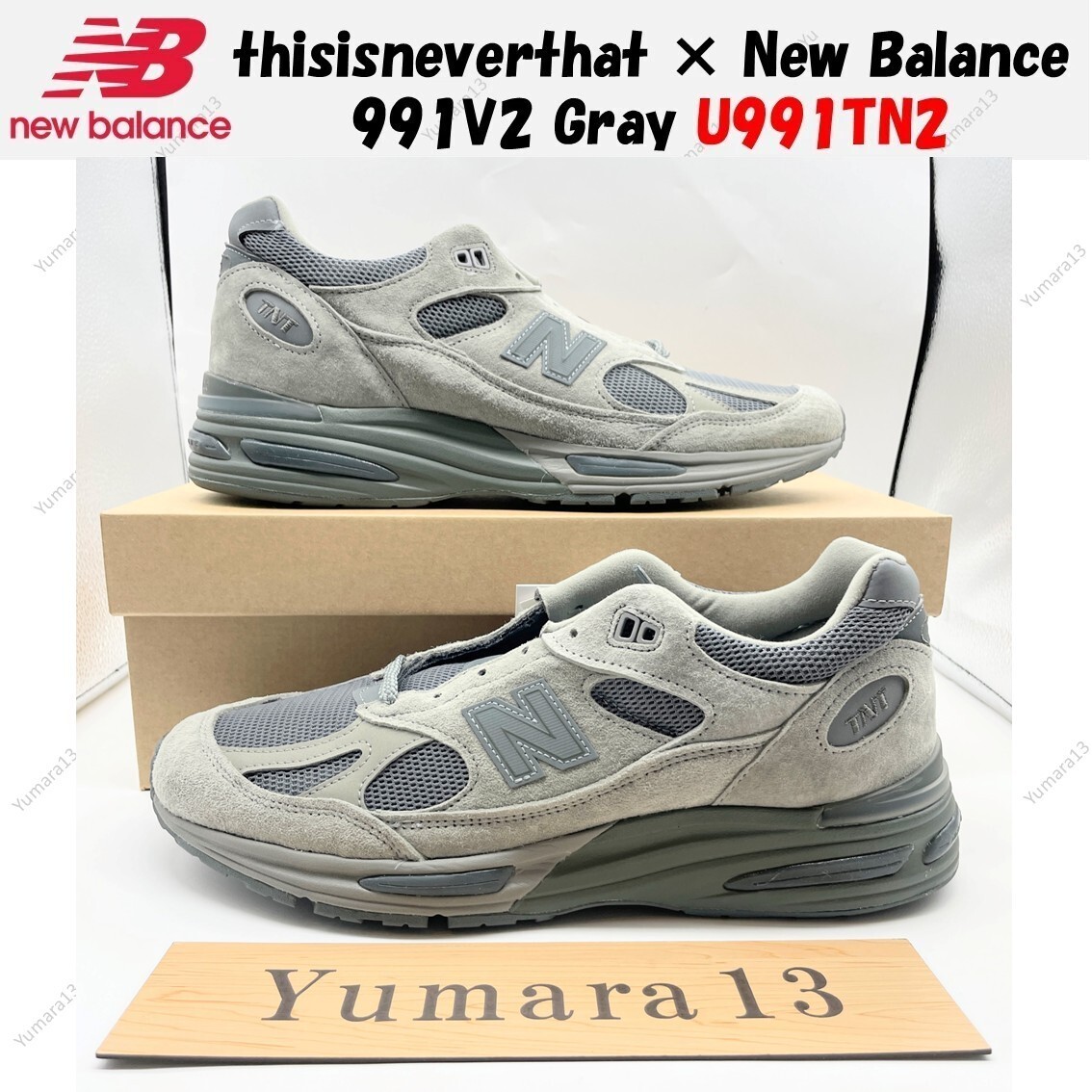 thisisneverthat × NewBalance 991 V2 Gray thisisneverthat × New Balance 991V2 Gray U991TN2 Men's Size