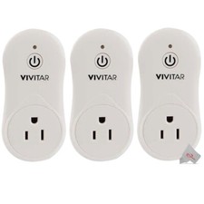 3x Vivitar Smart Home Wi-Fi Outlet + USB Port - No Hub Required