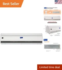 Wall-Mounted 48" Air Curtain - 2 Speeds with Easy Installation in White