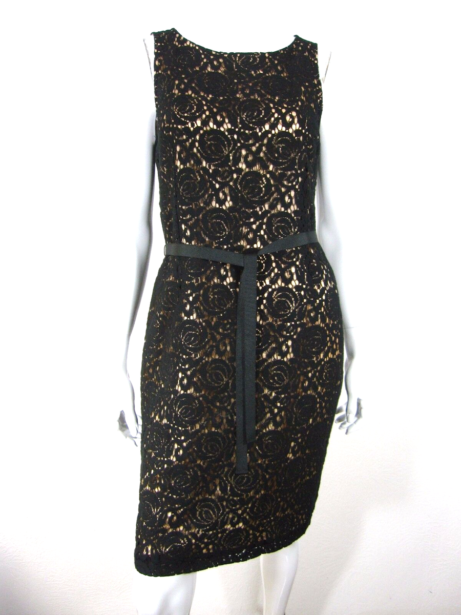 SINEQUANONE SLEEVELESS LACE DRESS SIZE T3 BLACK LACE BELT