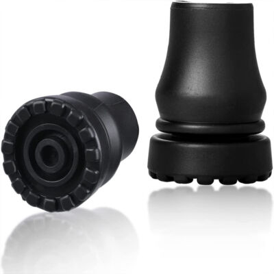 Rubber Cane Tips 3/4 Inch Heavy Duty Walking Cane Tips Black Sturdy Durable 2PCS