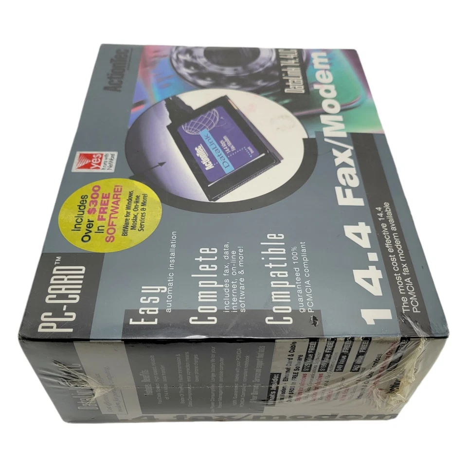 1995 ActionTec 14.4 Kbps PCMCIA Fax Modem Dial-Up Internet Access - Sealed Box - Image 4 of 4