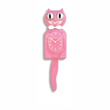 Pink Satin Kitty Kit-Cat Klock kat clock